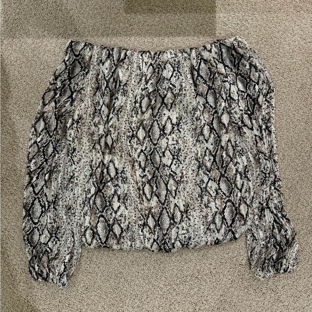 Off the Shoulder Snakeskin Top